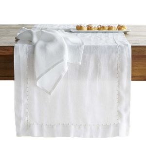 NWT!  Williams-Sonoma Italian Washed LINEN Table Runner white